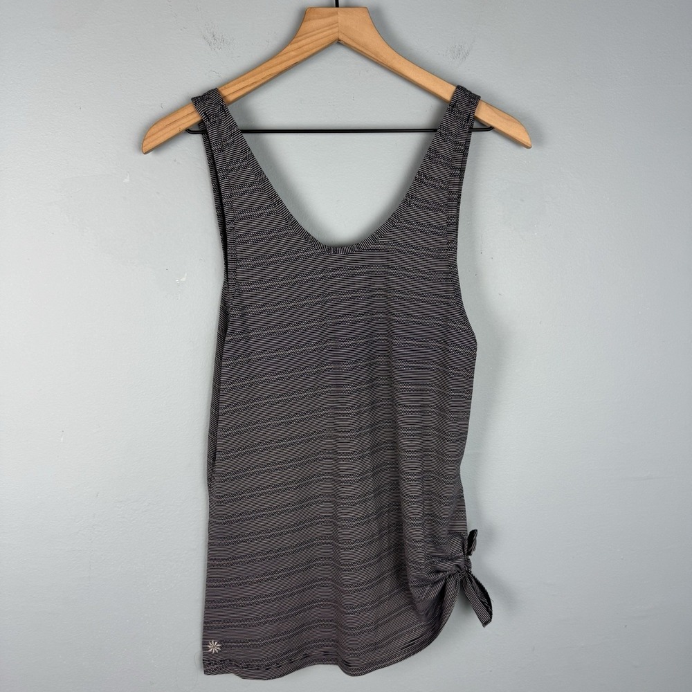 Athleta Oversized Tank Top Women's Medium‎ Blue White Nylon Blend Geometric